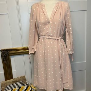 ANN TAYLOR PINK WHITE FLOWER TIE DRESS 🌸 Sz XS